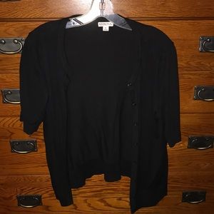 Black short sleeve cardigan